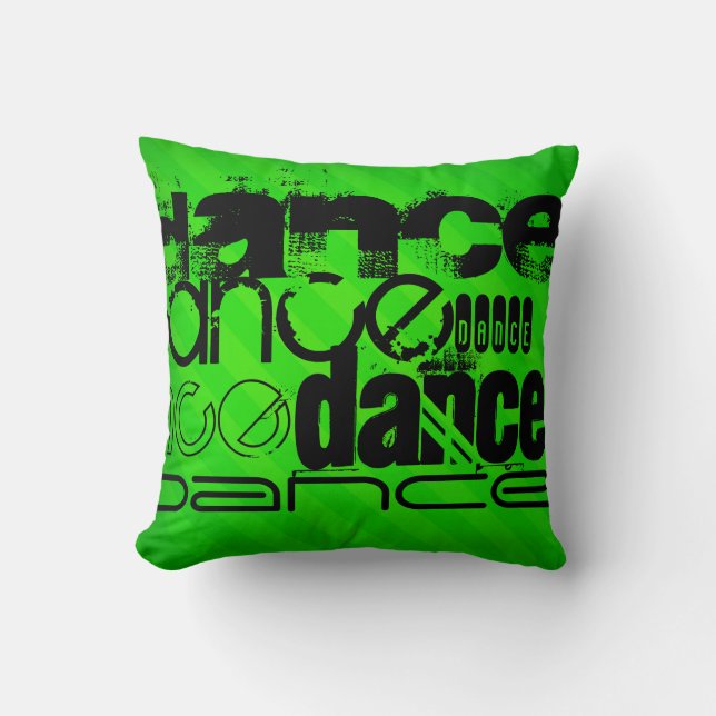 Dance; Neon Green Stripes Cushion (Front)