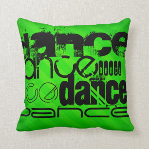 Dance; Neon Green Stripes Cushion
