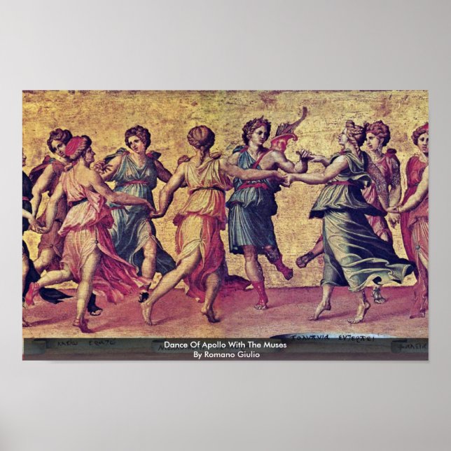 Dance Of Apollo With The Muses By Romano Giulio Poster (Front)