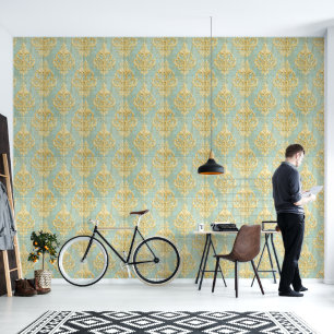 Dance of Grecas and Green Wallpaper