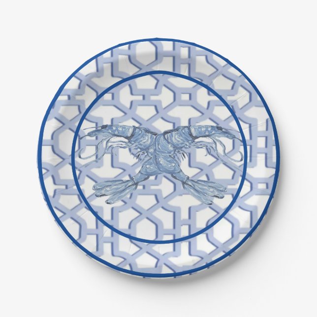 Dance of the Blue Shrimp  Paper Plate (Front)