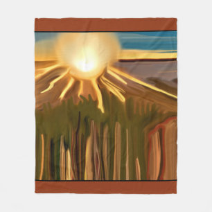 Dance of the Cacti Abstract Art Fleece Blanket