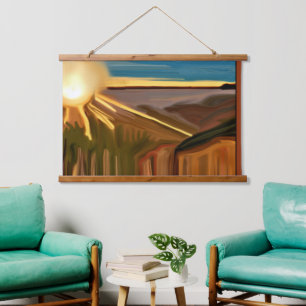 Dance of the Cacti Abstract Art Hanging Tapestry