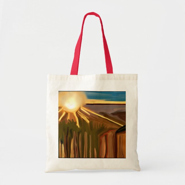 Dance of The Cacti Abstract Art Tote Bag (Front)