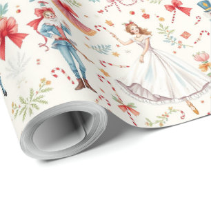 Dance of the Clowns Clara Ballet Watercolor Wrapping Paper