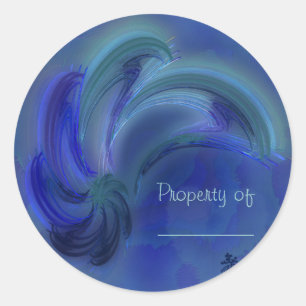 Dance of the Dolphins Abstract Art Classic Round Sticker
