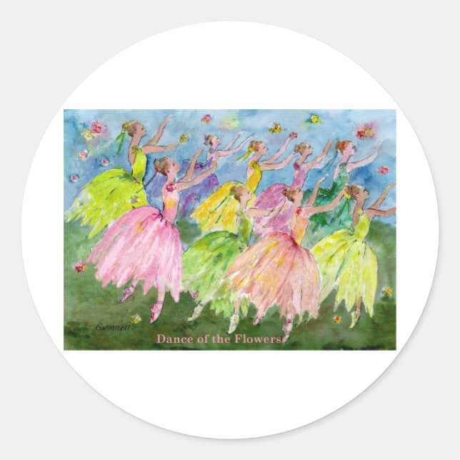 Dance of the Flowers Classic Round Sticker (Front)