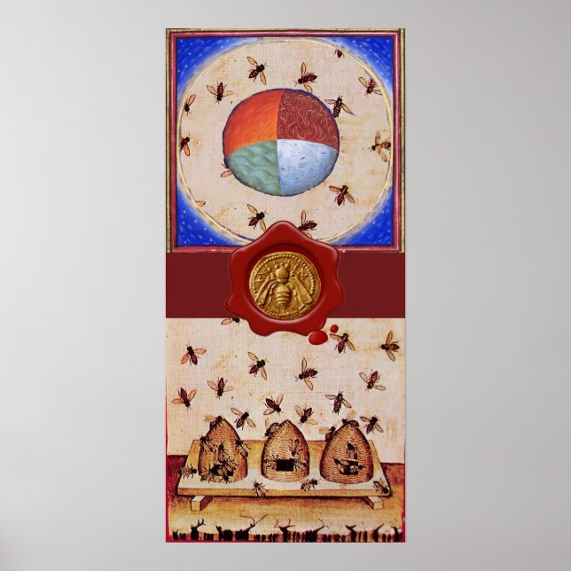 DANCE OF THE HONEY BEES, 4 ELEMENTS,Red Wax Seal Poster (Front)