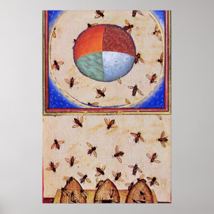 DANCE OF THE HONEY BEES WITH FOUR ELEMENTS POSTER