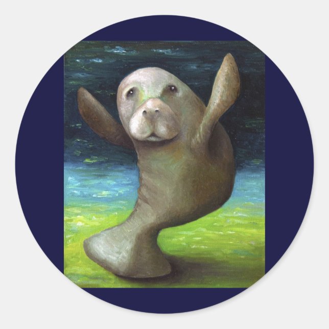 Dance Of The Manatee Classic Round Sticker (Front)