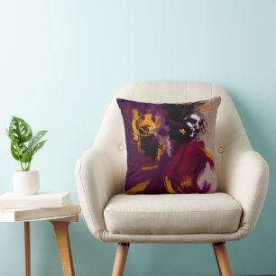 Dance Of The Mind – Expressive Abstract Figure Cushion