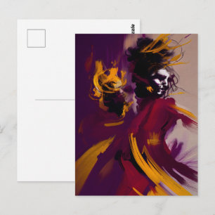 Dance Of The Mind – Expressive Abstract Figure Postcard