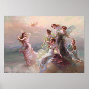 Dance of the Nymphs and Cupid by Édouard Bisson Poster