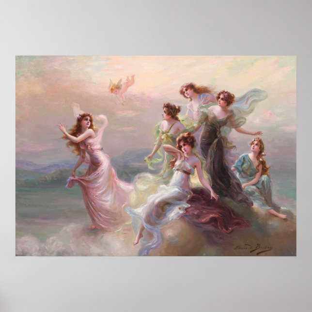Dance of the Nymphs and Cupid by Édouard Bisson Poster (Front)