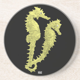 Dance Of The Seahorses (Yellow) Coaster