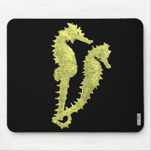 Dance Of The Seahorses (Yellow) Mouse Pad