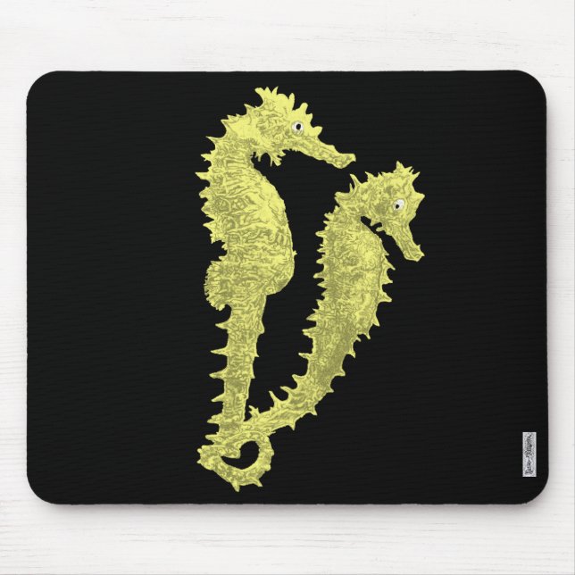 Dance Of The Seahorses (Yellow) Mouse Pad (Front)