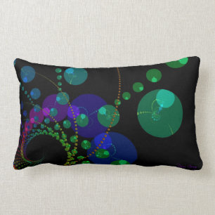 Dance of the Spheres II – Cosmic Violet & Teal Lumbar Cushion