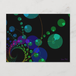 Dance of the Spheres II – Cosmic Violet & Teal Postcard