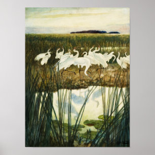Dance of the Whooping Cranes, 1939 by N. C. Wyeth Poster