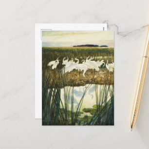 Dance of the Whooping Cranes by N. C. Wyeth Holiday Postcard