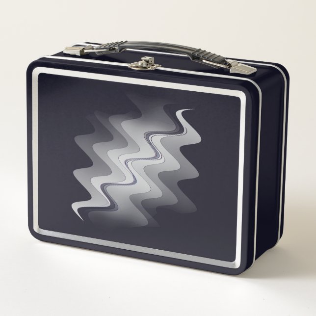 Dance of white metal lunch box (Front)