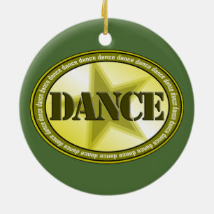 Dance Oval - Green Ceramic Ornament