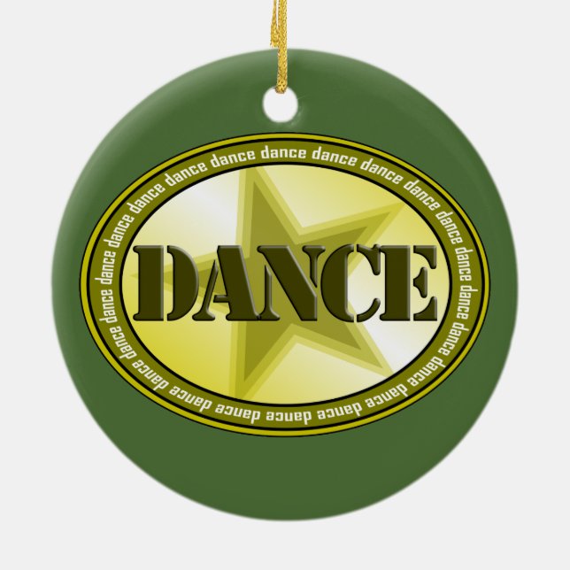 Dance Oval - Green Ceramic Ornament (Back)
