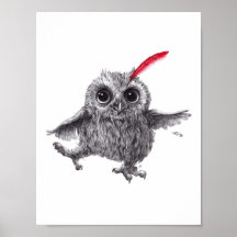 Dance owl with red feather