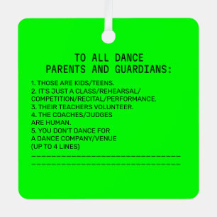 Dance Parent Reminder Banana Lime Metal Tree Decoration