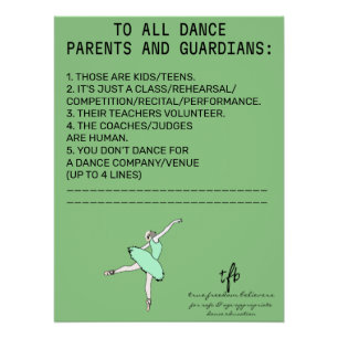 Dance Parent Reminder Sheep Sage Poster