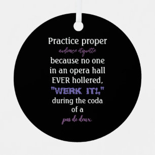 Dance Parents Audience Etiquette Lavender Metal Tree Decoration