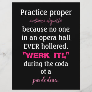 Dance Parents Audience Etiquette Pink Flyer