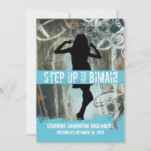 Dance Party Bat Mitzvah Invitation in Sky