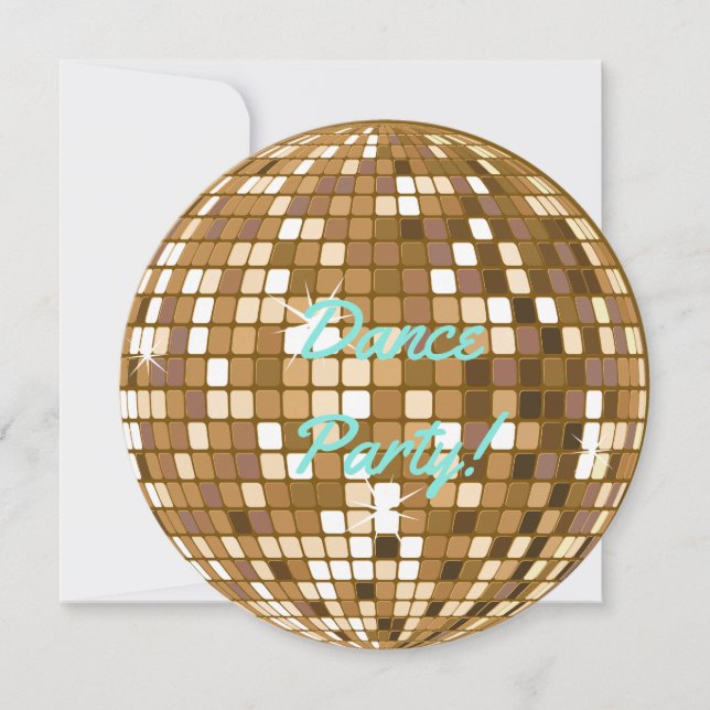 Dance Party Disco Ball Party Invitations (Front)