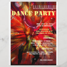 DANCE PARTY FLYER ADJUSTABLE,TEXT