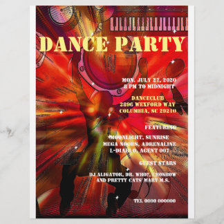 DANCE PARTY FLYER ADJUSTABLE,TEXT