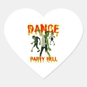 Dance Party Hell Dance Halloween Heart Sticker