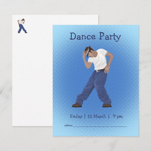 Dance Party Personalised Design Invitation (Front/Back)