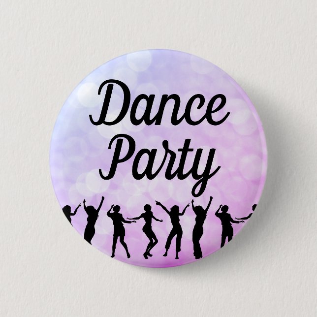 Dance Party Silhouette Dancers 6 Cm Round Badge (Front)