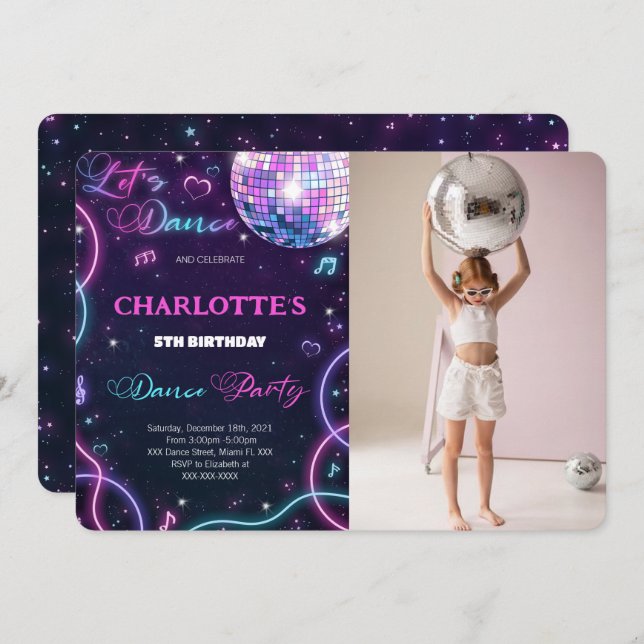 Dance Photo Invitation (Front/Back)