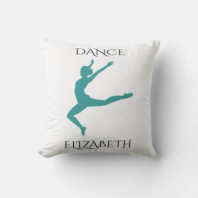 Dance pillow with personalised name. (Front)