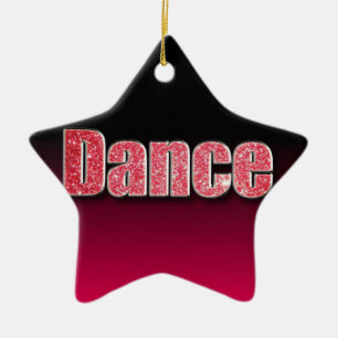 Dance Pink Glitter Ceramic Ornament