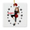 Dance Pom Girl Brunette Black and Red