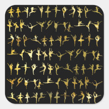 Dance poses pattern (gold) - dance, ballet, yoga