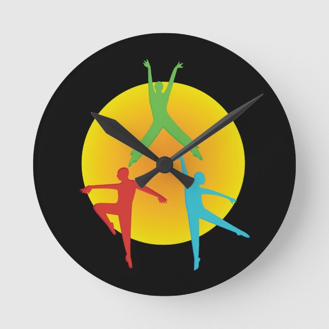 Dance Poses Round Clock (Front)