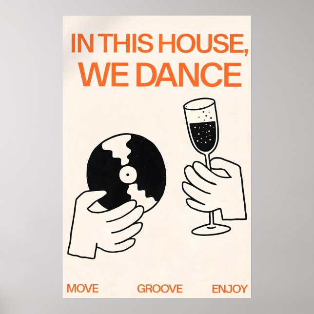 Dance Poster, Modern Typography Wall Art, Music Poster (Front)