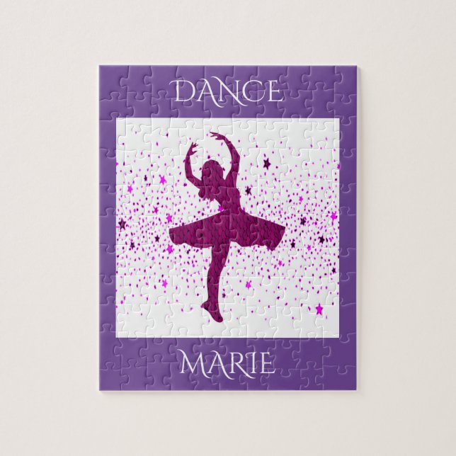 Dance puzzle for girls. Personalised name. (Vertical)