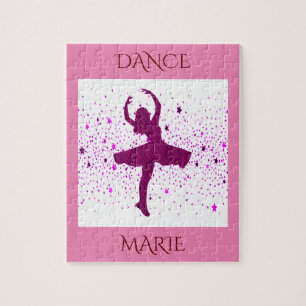Dance puzzle for girls. Personalised name.