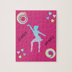 Dance puzzle with hearts & swirls.